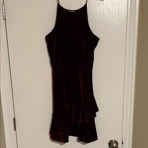 Altar'd State Deep Red Velvet Dress